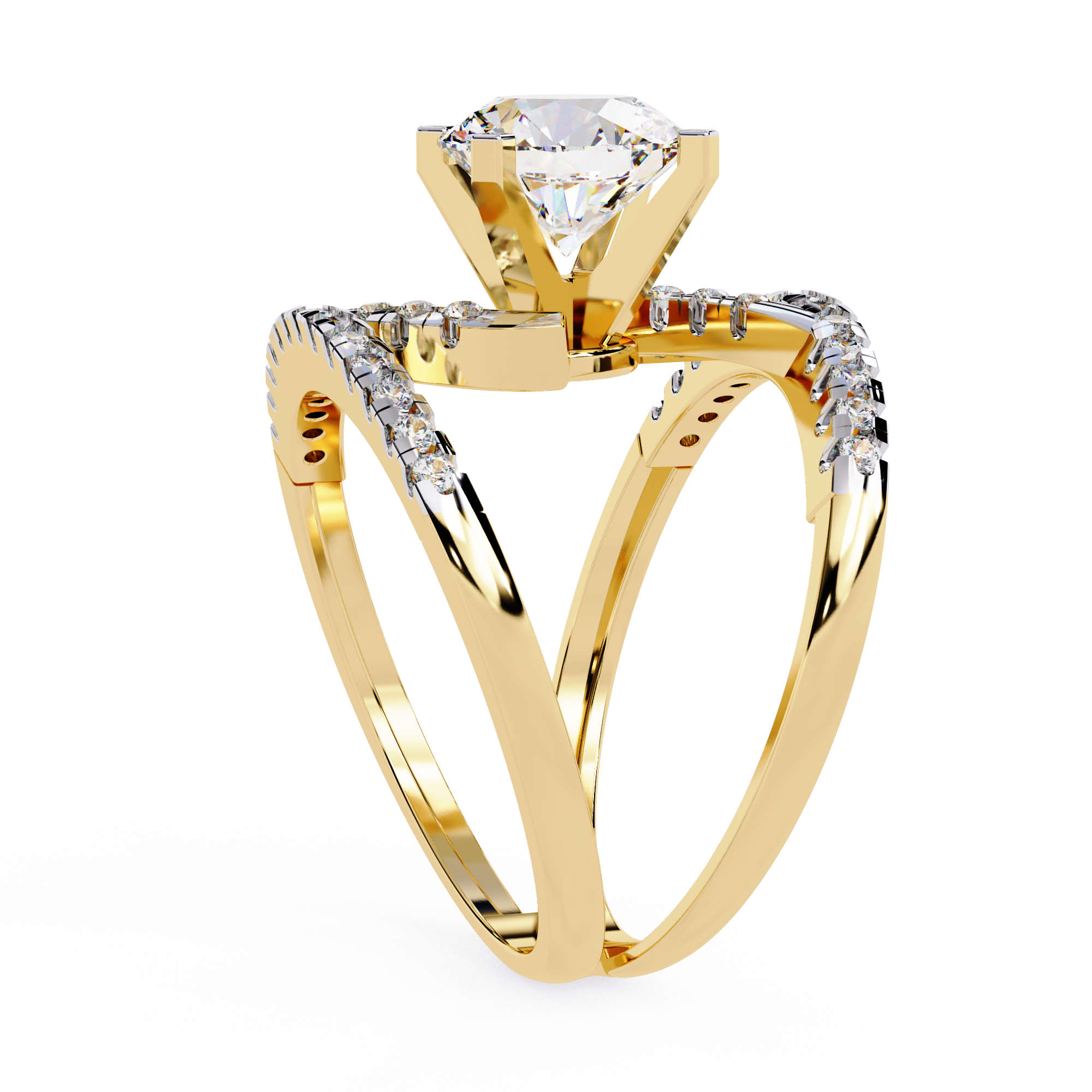 2.38 CT Pave Lab Grown Diamond Ring – 14K Yellow Gold